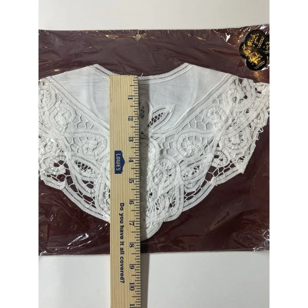 Vtg Cotton Collar Neck Clothing Trim Lace Fabric DIY Costume Clothing Dress Deco